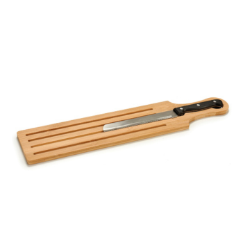 Luxe bamboe broodsnijplank met mes